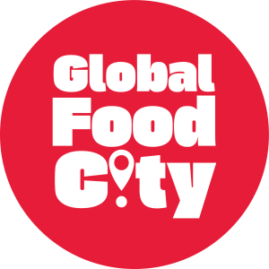 The marketing logo for Destination Markham's culinary tourism campaign, Global Food City